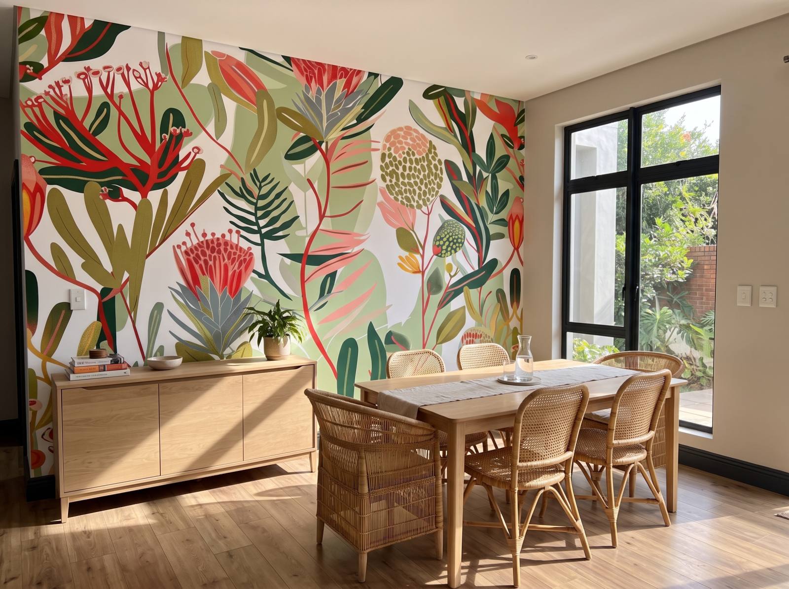 Mural Fynbos in Bloom 3 Wallpaper and Wall Murals South Africa Mural Fynbos in Bloom shown in a dining room