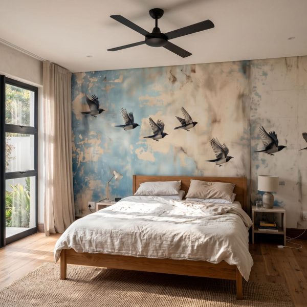 Ethereal Swallow Flight Mural