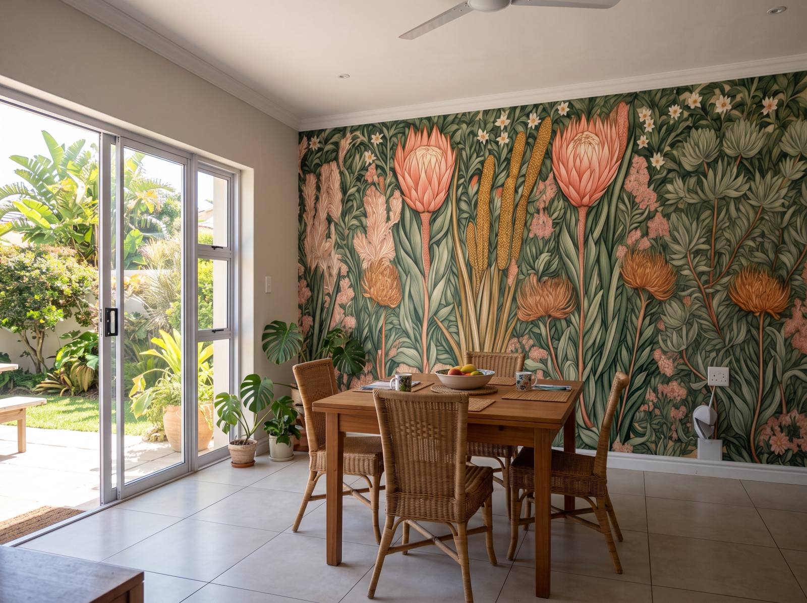 Fynbos Garden Mural 3 Wallpaper and Wall Murals South Africa Fynbos Garden Mural shown in a bedroom