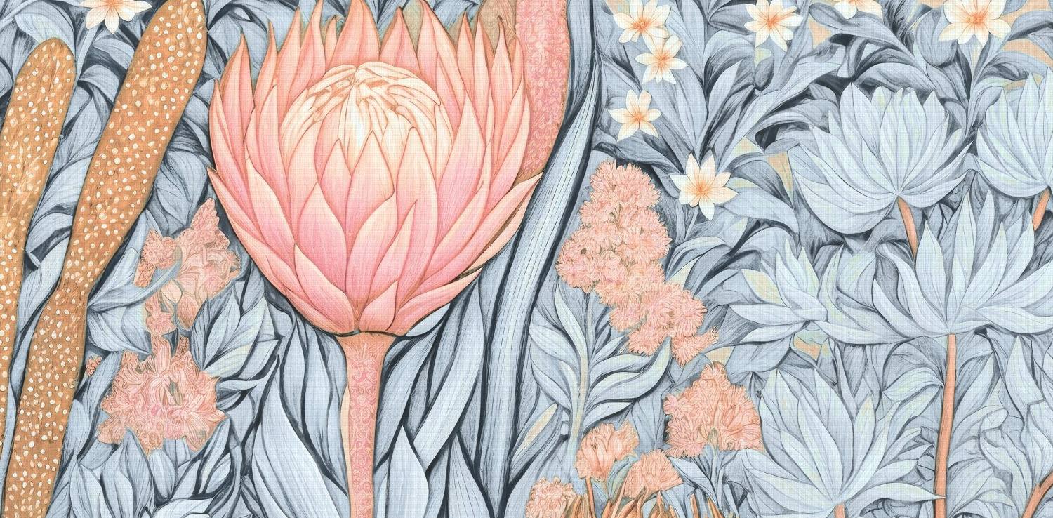 Fynbos Garden Powder Mural 5 Wallpaper and Wall Murals South Africa Fynbos Garden Powder Mural close-up showing texture and colour