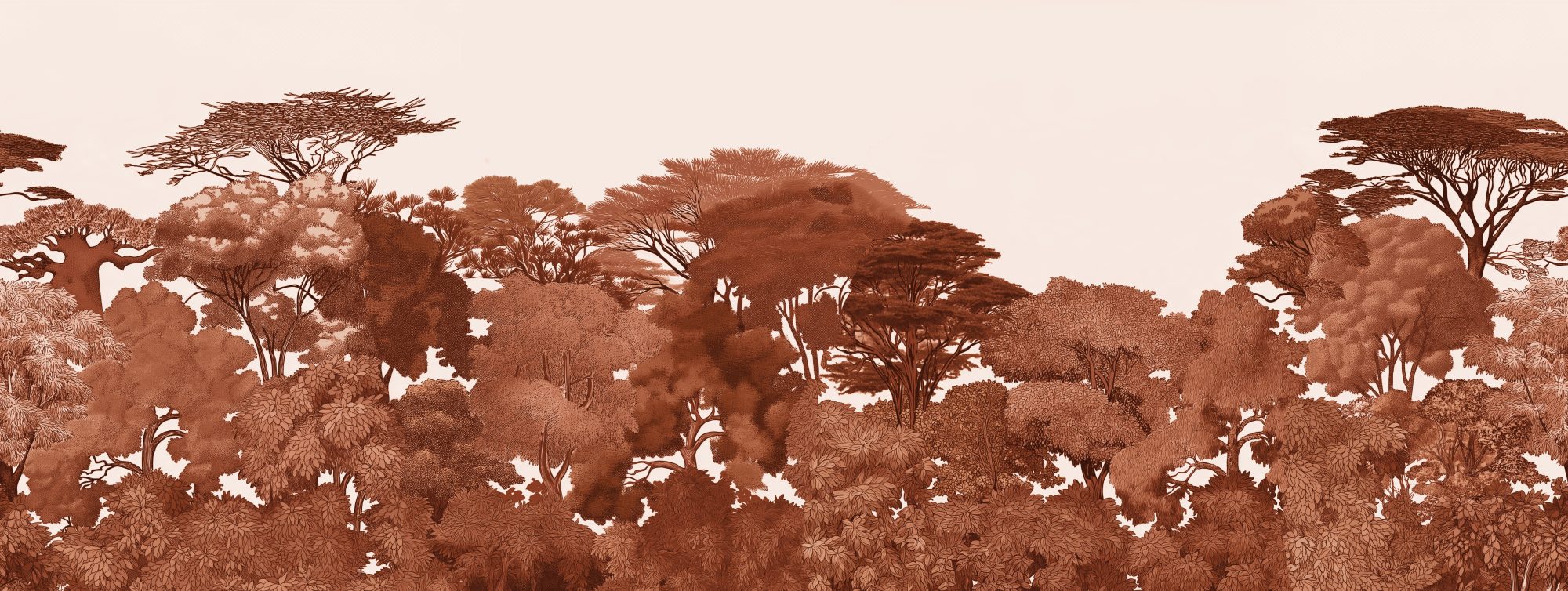 Terracotta Acacia Treeline 3 Wallpaper and Wall Murals South Africa Terracotta Acacia Treeline horizontal repeat tile