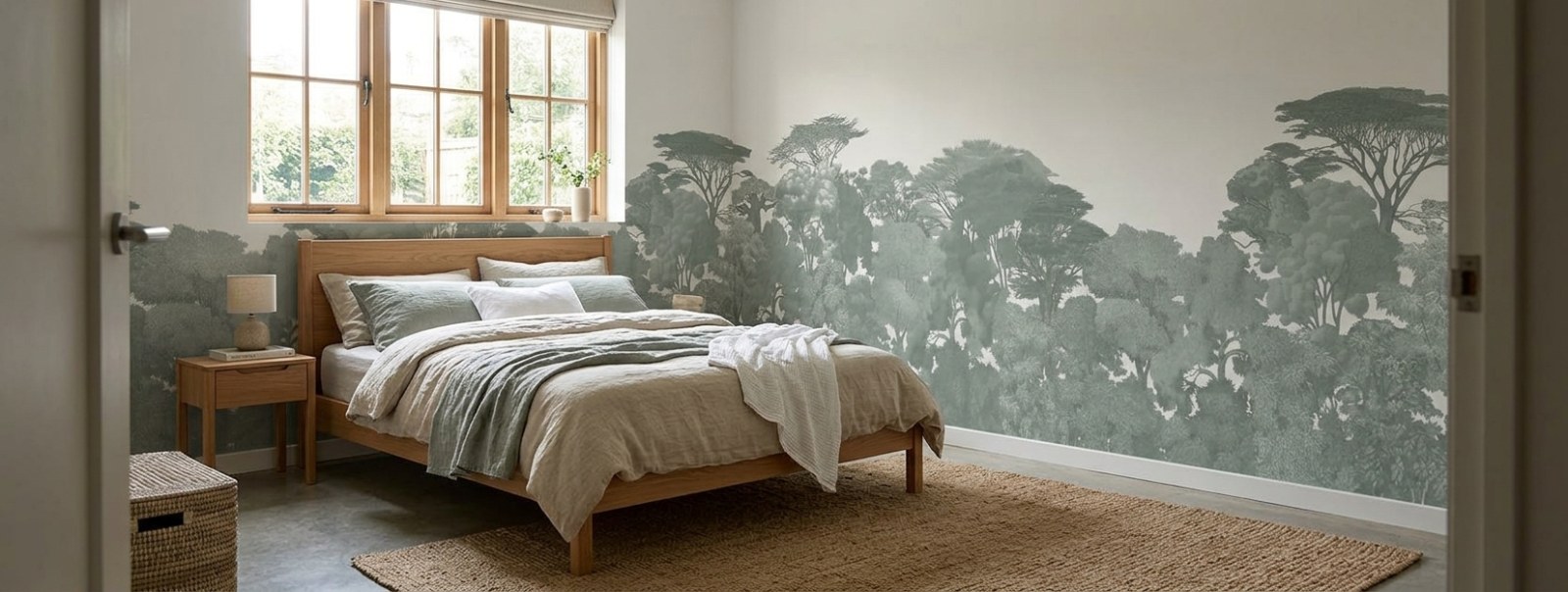 Acacia Treeline 1 Wallpaper and Wall Murals South Africa Acacia Treeline shown in a bedroom