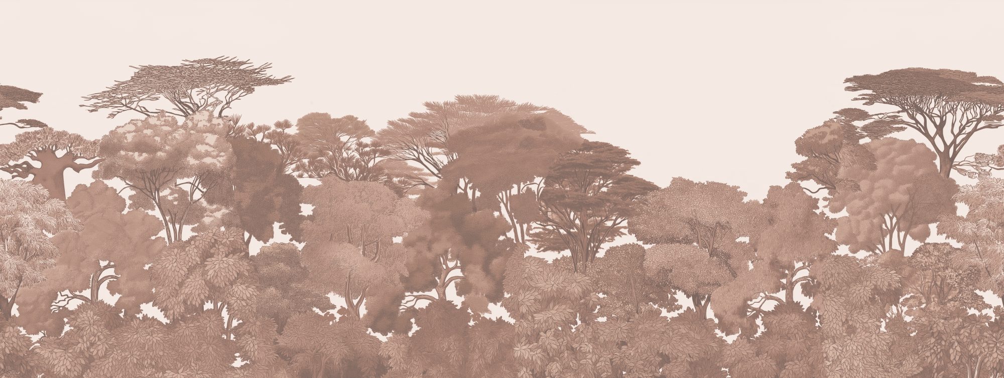 Kruger Soft Terracotta Treeline Mural 4 Wallpaper and Wall Murals South Africa Kruger Treeline, African treeline in terracotta and cream mural - WallpaperOnline
