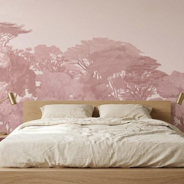 Blush Savanna Treeline shown in a living room