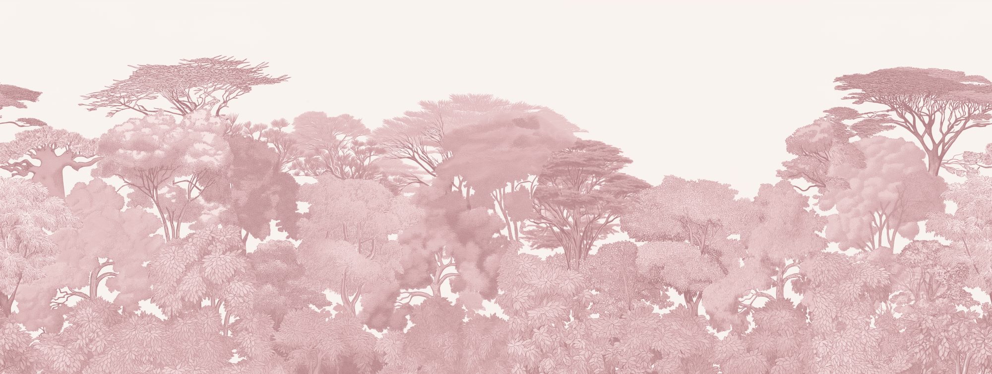 Blush Savanna Treeline 4 Wallpaper and Wall Murals South Africa Blush Savanna Treeline, African treeline in dusty pink and cream mural - WallpaperOnline