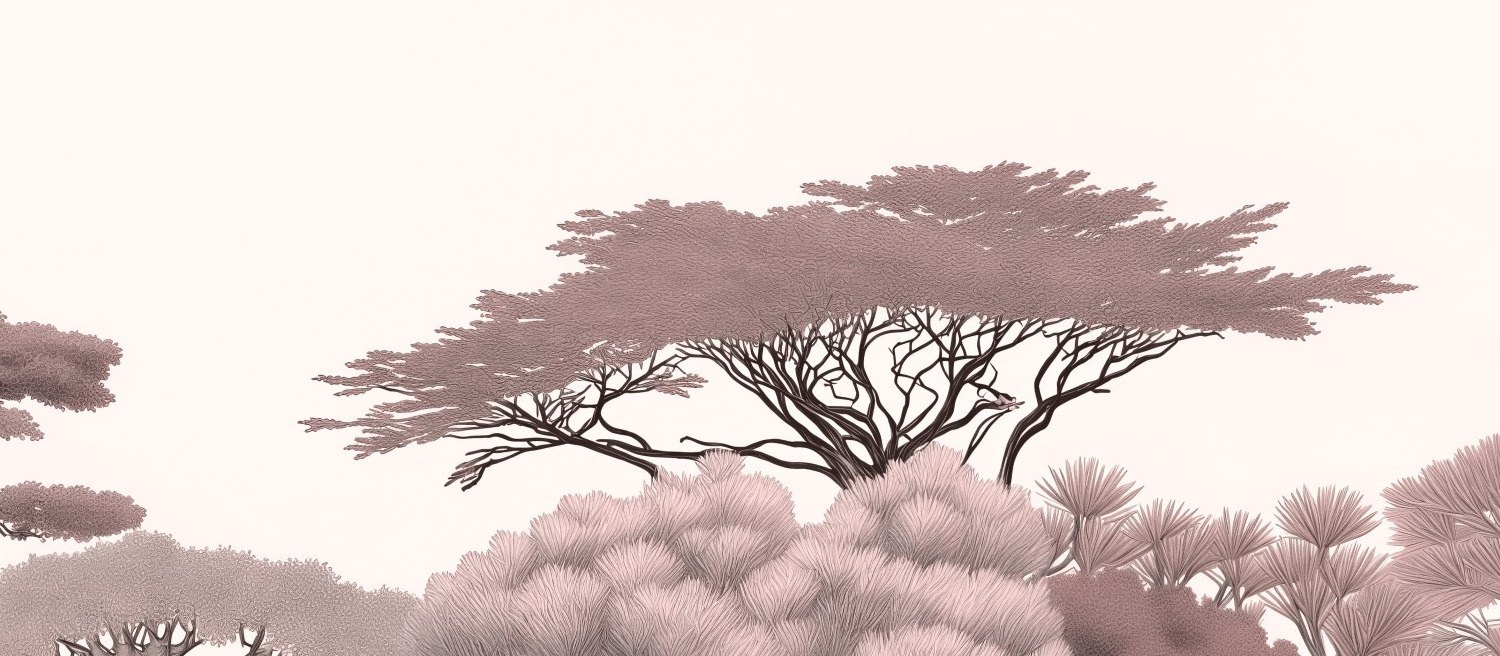 Kruger Treeline Mural Blush 4 Wallpaper and Wall Murals South Africa Kruger Treeline Mural Blush close-up showing texture and colour