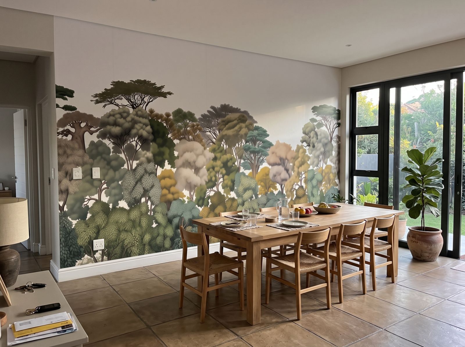 Kruger Treeline Mural Natural 3 Wallpaper and Wall Murals South Africa Kruger Treeline Mural Natural shown in a dining room