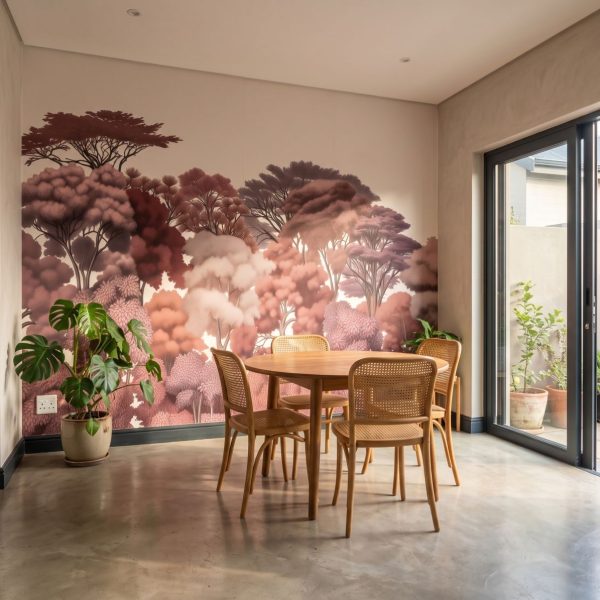 Kruger Treeline Mural Oxblood