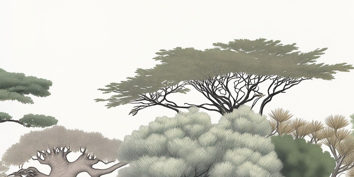 Kruger Treeline Mural Soft Colour 4 Wallpaper and Wall Murals South Africa Kruger Treeline Mural Soft Colour close-up showing texture and colour