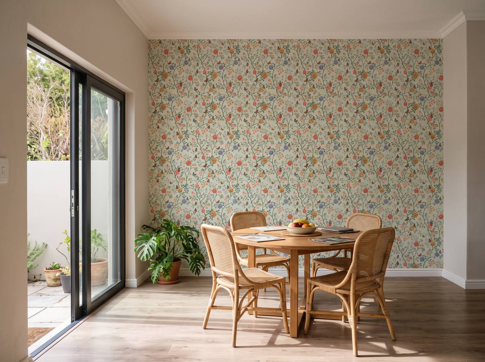 Butterfly Garden Trellis 2 Wallpaper and Wall Murals South Africa Butterfly Garden Trellis shown in a dining room