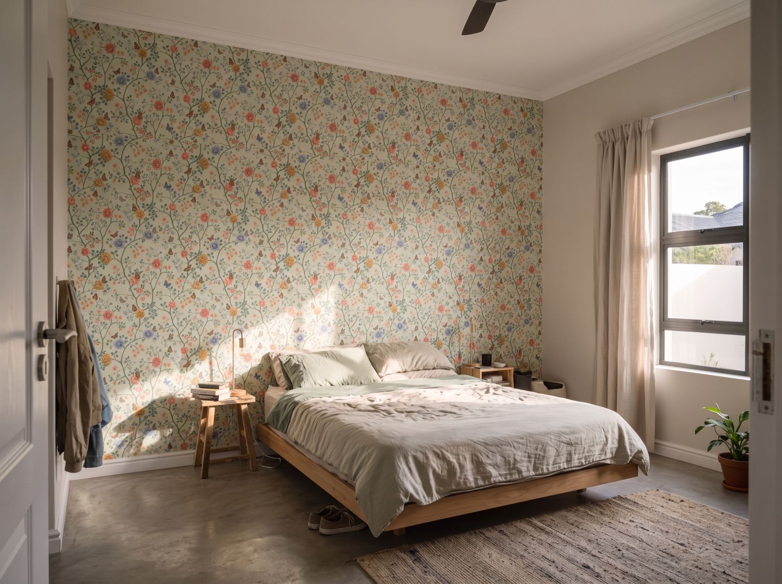 Butterfly Garden Trellis 1 Wallpaper and Wall Murals South Africa Butterfly Garden Trellis shown in a bedroom