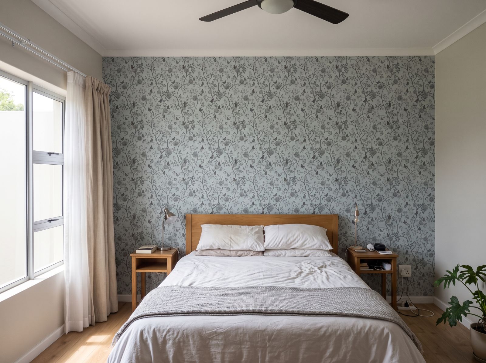 Orchard Blossom Trellis 2 Wallpaper and Wall Murals South Africa Orchard Blossom Trellis shown in a bedroom