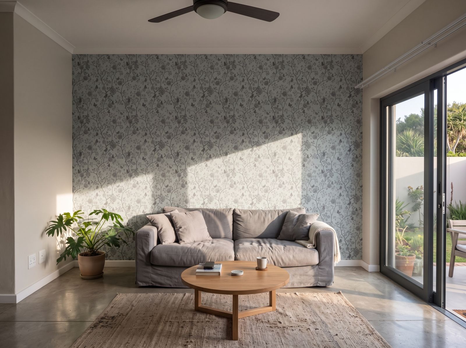 Orchard Blossom Trellis 1 Wallpaper and Wall Murals South Africa Orchard Blossom Trellis shown in a living room