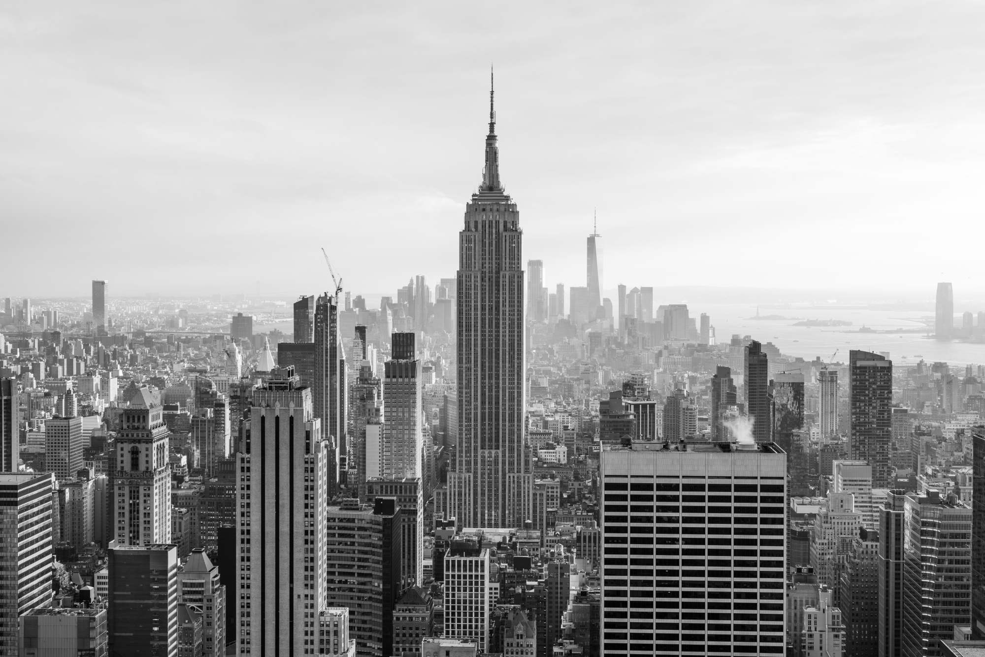 Mural NYC 2 Wallpaper and Wall Murals South Africa Mural NYC, Empire State Building skyline in black and white mural - WallpaperOnline