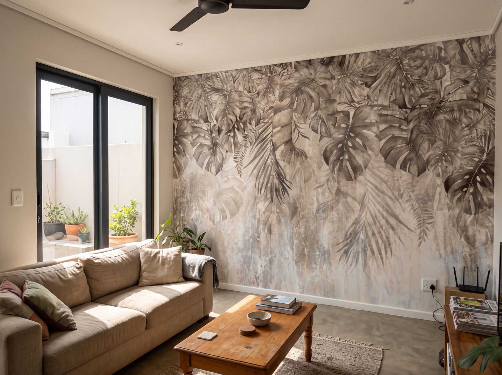 Mural Treasured Leaves 1 Wallpaper and Wall Murals South Africa Mural Treasured Leaves shown in a living room