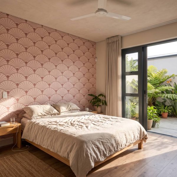 Palm Fan Mural Blush