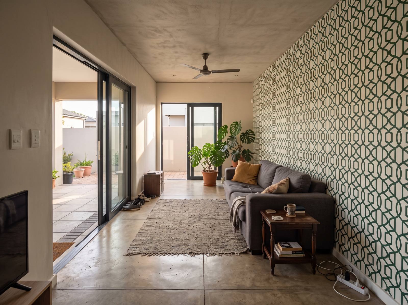 Pizazz Trellis Forest 1 Wallpaper and Wall Murals South Africa Pizazz Trellis Forest shown in a living room