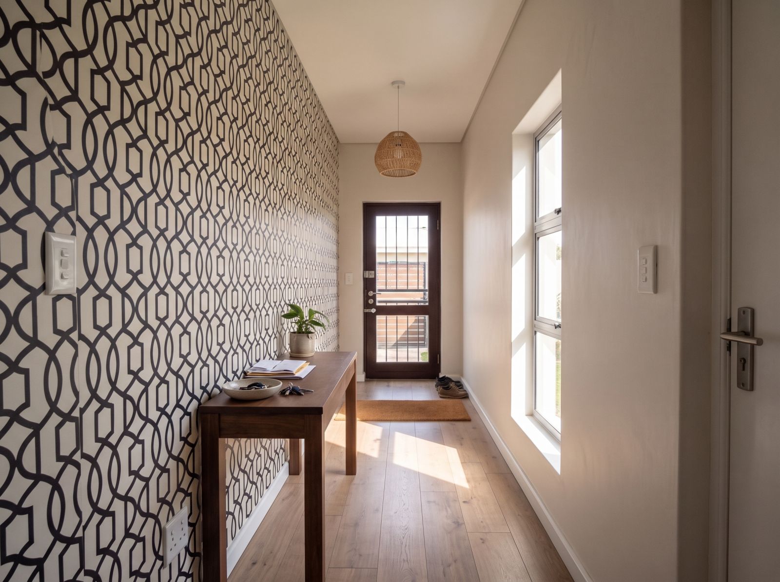 Pizazz Trellis Ink 3 Wallpaper and Wall Murals South Africa Pizazz Trellis Ink shown in a hallway