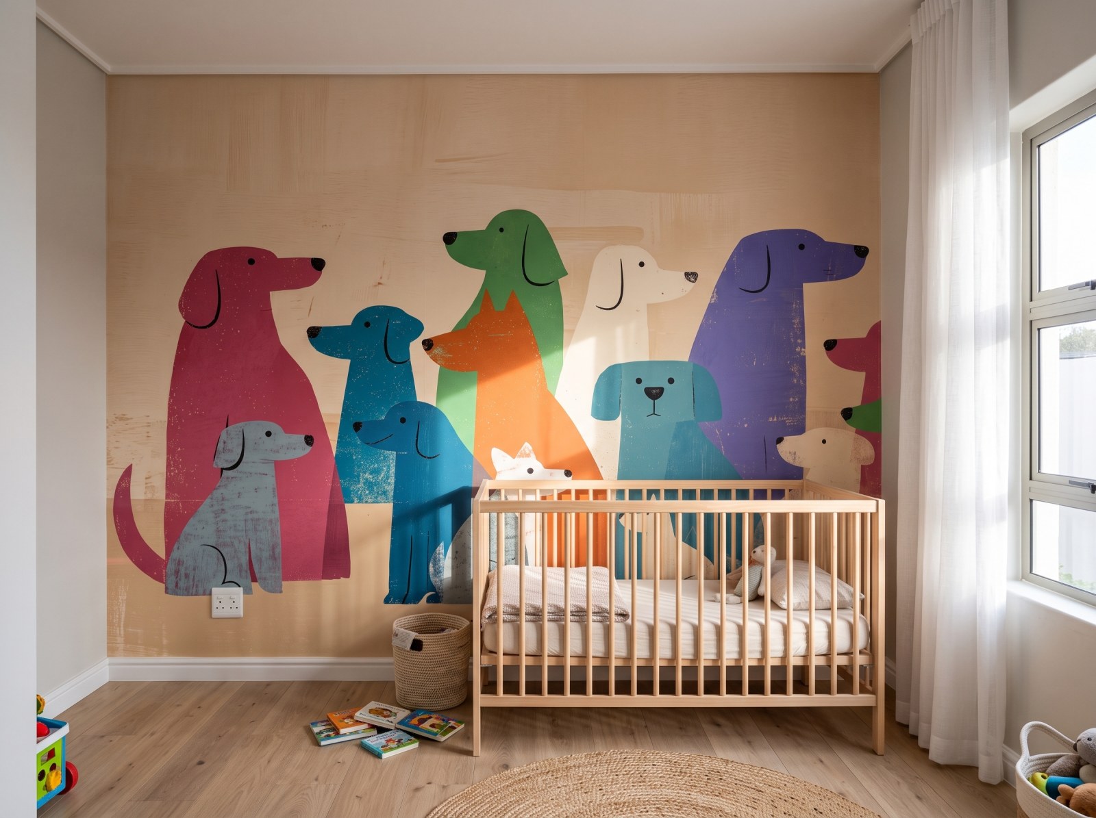 Playful Pups Parade 3 Wallpaper and Wall Murals South Africa Playful Pups Parade shown in a nursery