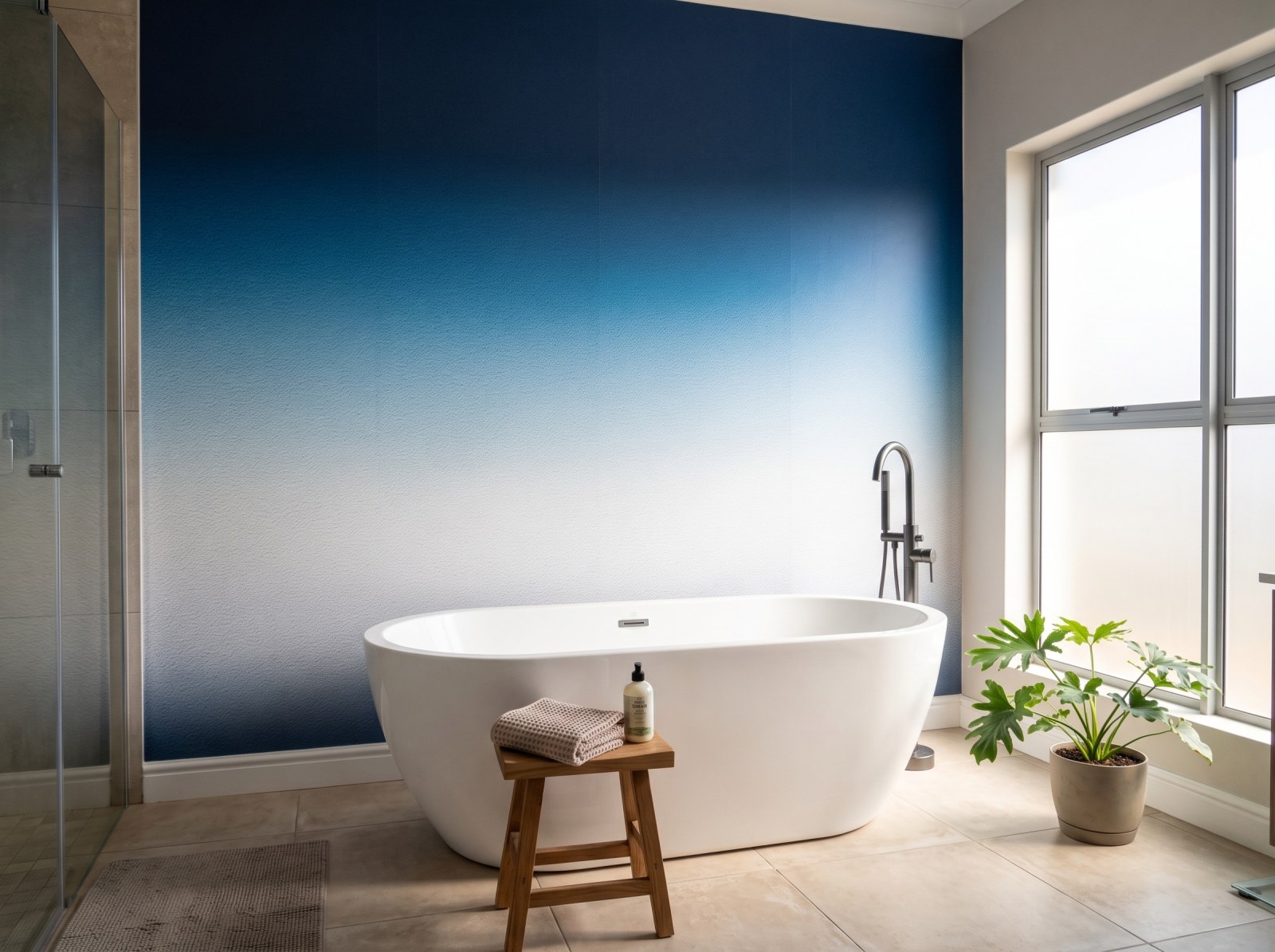 Sapphire Ombre Mural 3 Wallpaper and Wall Murals South Africa Sapphire Ombre Mural shown in a bedroom