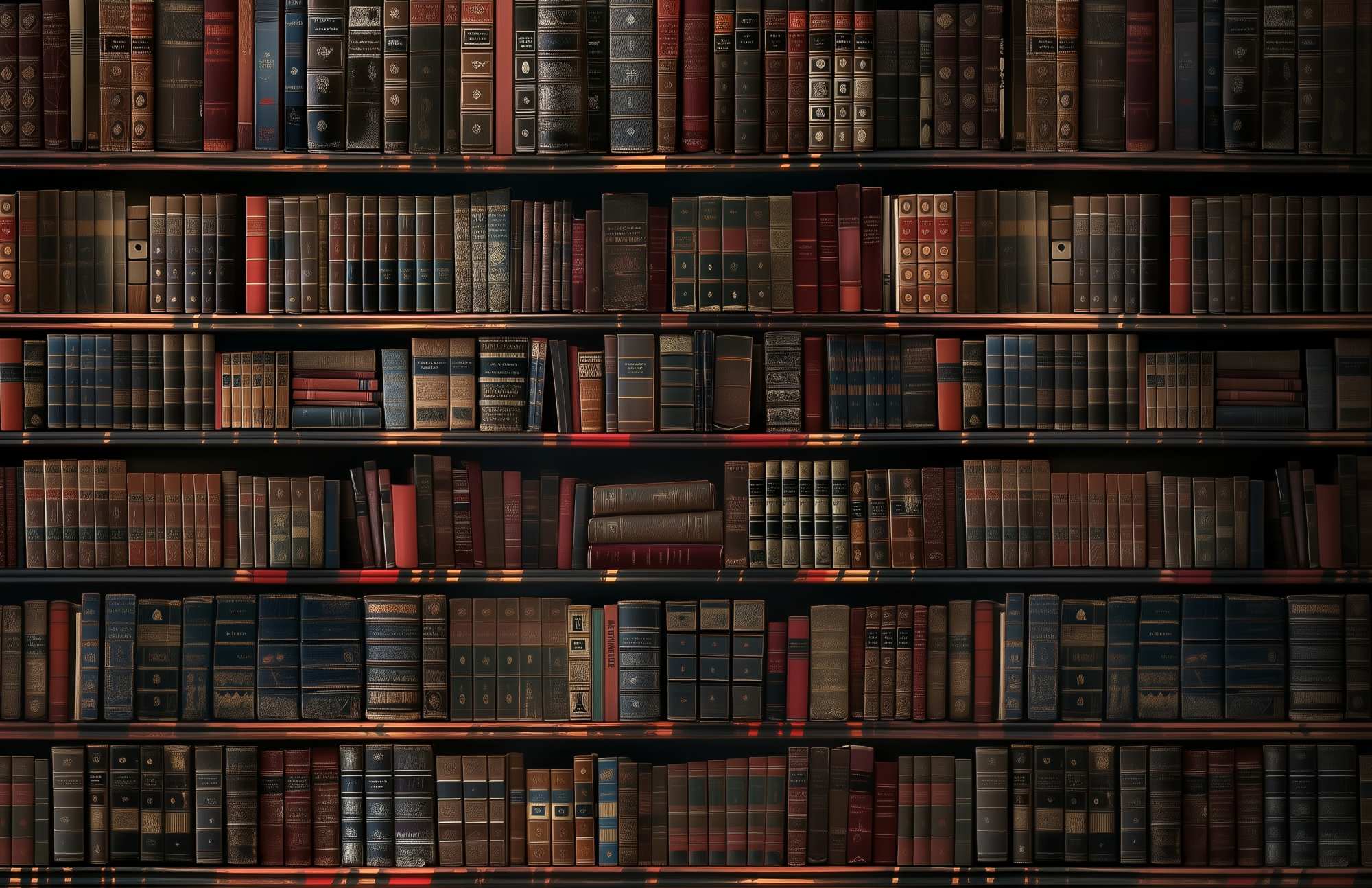 Scholarly Sanctuary Mural 2 Wallpaper and Wall Murals South Africa Scholarly Sanctuary Mural, library bookshelves in burgundy, navy and brown mural - WallpaperOnline