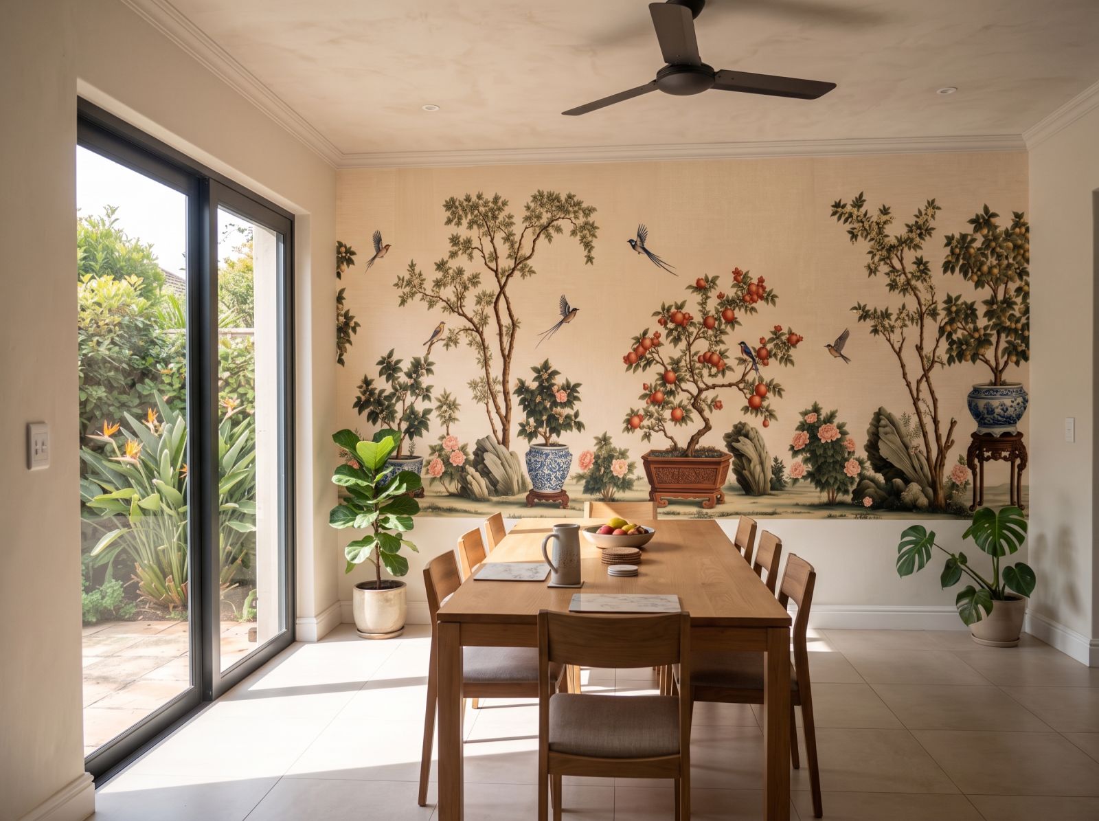 Scholars Garden Chinoiserie Antique 3 Wallpaper and Wall Murals South Africa Scholars Garden Chinoiserie Antique shown in a bedroom
