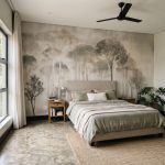 Signal Hill Trees Mural Ivory