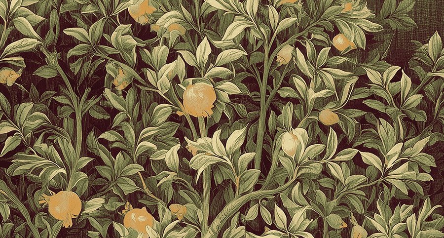 Orchard Tapestry Oxblood 5 Wallpaper and Wall Murals South Africa Orchard Tapestry Oxblood close-up showing texture and colour