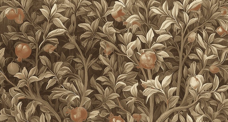 Orchard Tapestry Sepia 5 Wallpaper and Wall Murals South Africa Orchard Tapestry Sepia close-up showing texture and colour