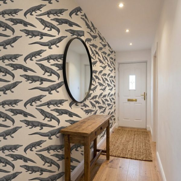 Smile Crocodile Charcoal shown in a bedroom