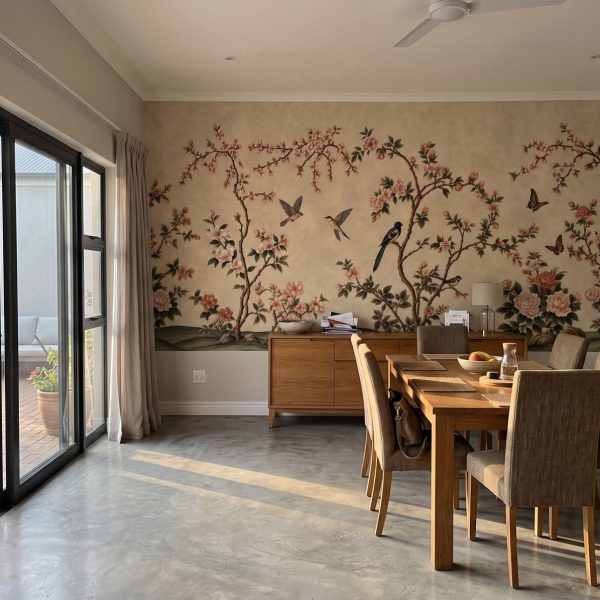 Spring Hillside Chinoiserie Mural Antique