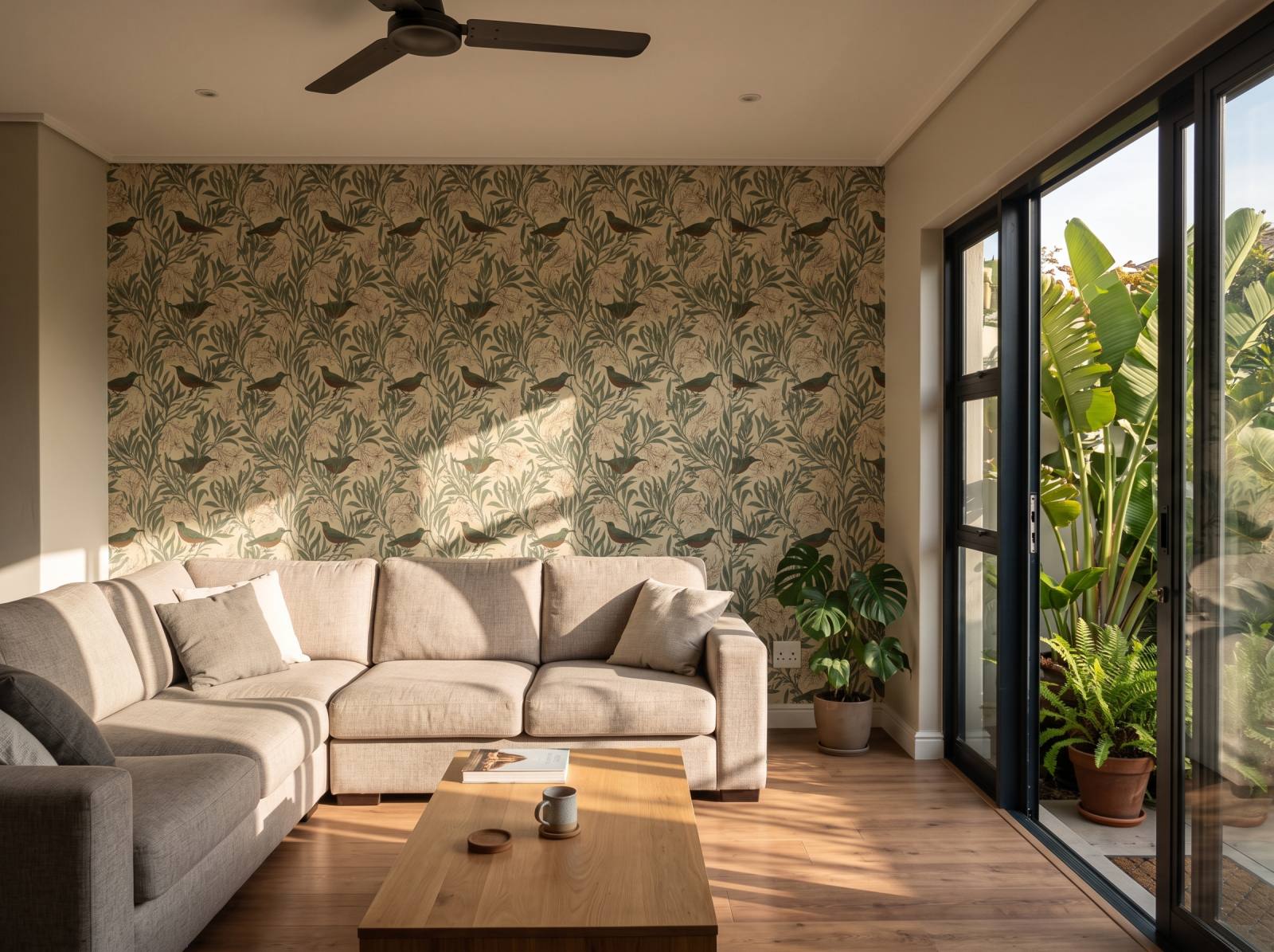 Sugarbird Butter 2 Wallpaper and Wall Murals South Africa Sugarbird Butter shown in a living room