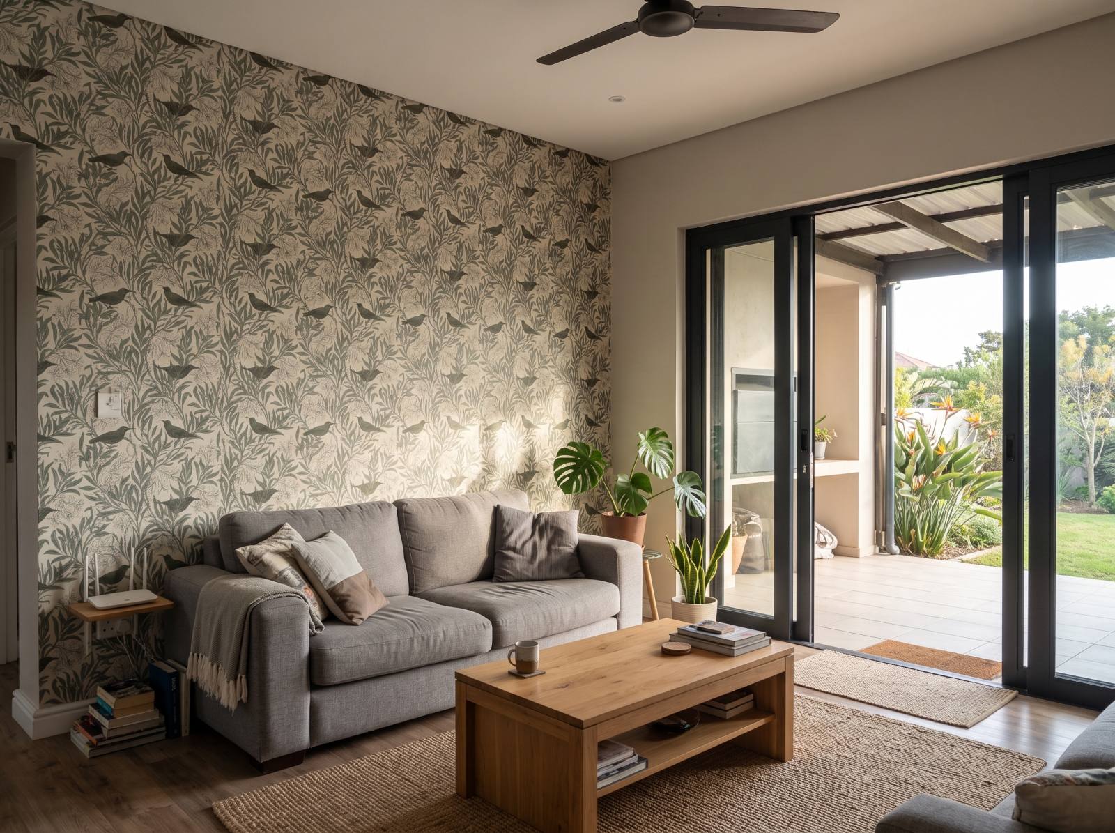 Sugarbird Sage 2 Wallpaper and Wall Murals South Africa Sugarbird Sage shown in a living room