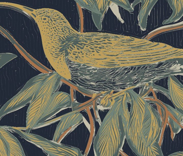 Sunbird Bower Ink 4 Wallpaper and Wall Murals South Africa Sunbird Bower Ink close-up showing texture and colour