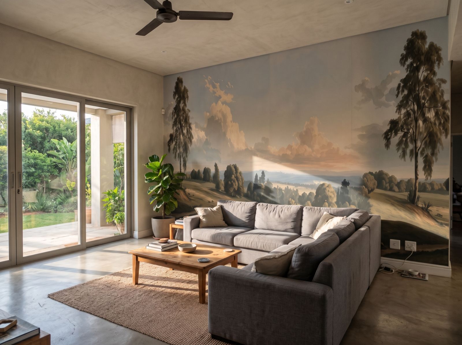 Treeline Panorama Colour 1 Wallpaper and Wall Murals South Africa Treeline Panorama Colour shown in a living room