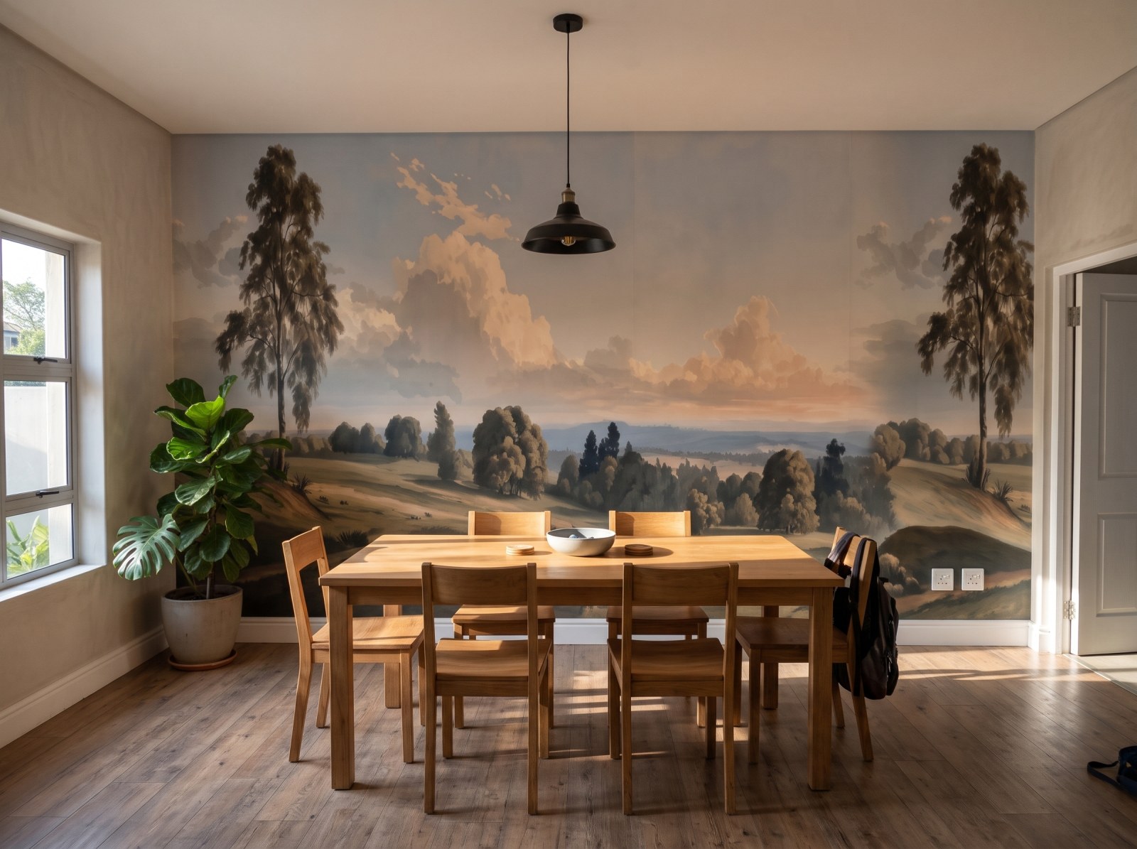 Treeline Panorama Colour 3 Wallpaper and Wall Murals South Africa Treeline Panorama Colour shown in a dining room