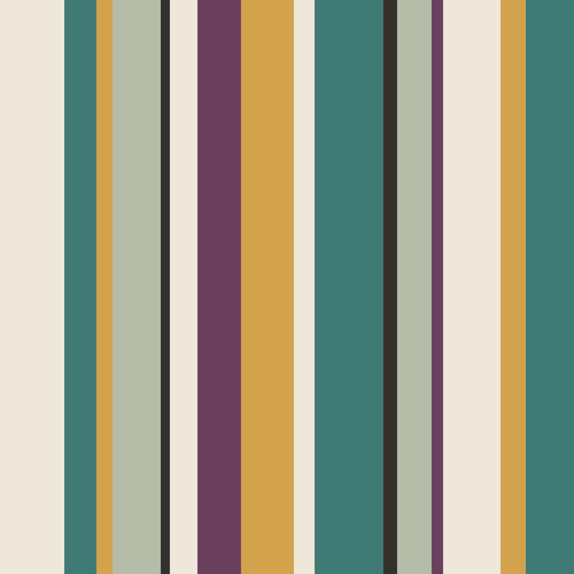Uneven Stripe Botanical Triad 2 Wallpaper and Wall Murals South Africa Uneven Stripe Botanical Triad, stripe pattern in teal, mustard and cream wallpaper - WallpaperOnline