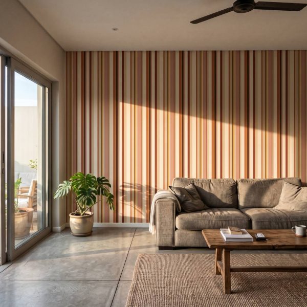 Uneven Stripe Terracotta Sun