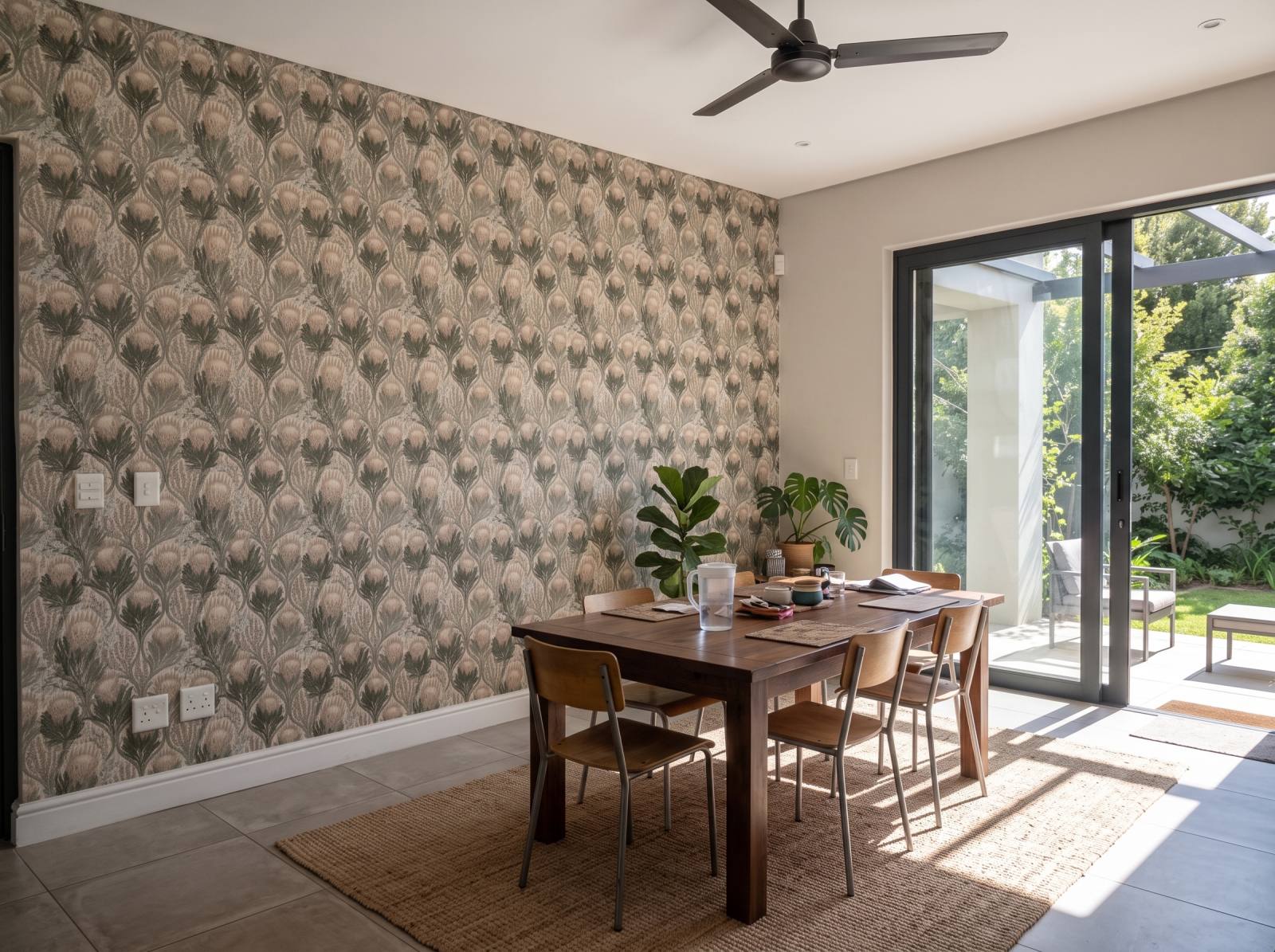 Veld Garden Parchment 3 Wallpaper and Wall Murals South Africa Veld Garden Parchment shown in a bedroom