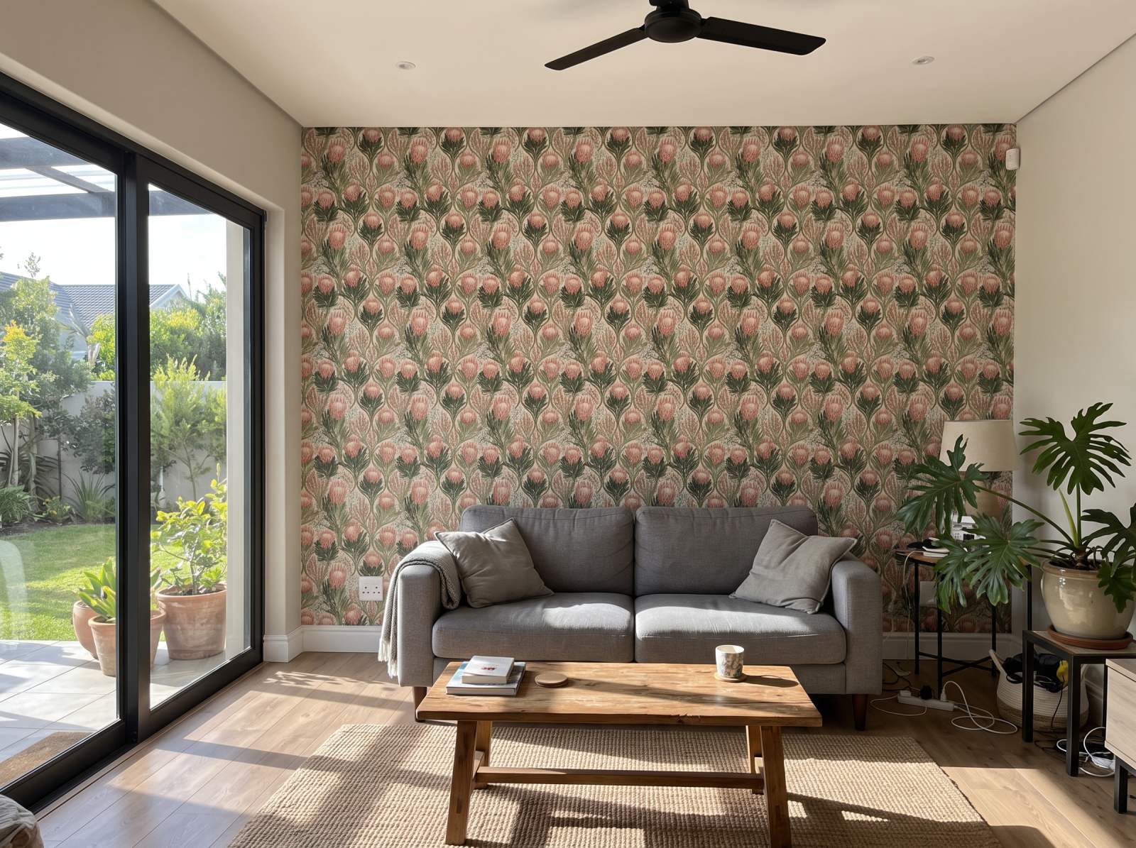 Veld Garden Fynbos 2 Wallpaper and Wall Murals South Africa Veld Garden Fynbos shown in a living room