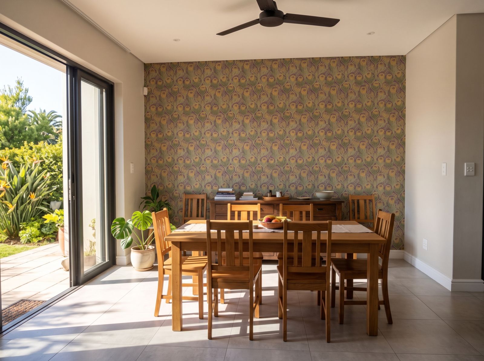 Veld Garden Dusk 3 Wallpaper and Wall Murals South Africa Veld Garden Dusk shown in a bedroom