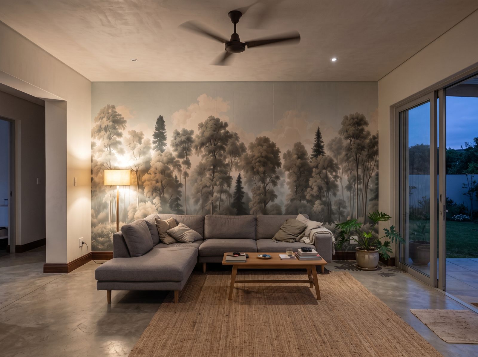 Vintage Forest Soft 3 Wallpaper and Wall Murals South Africa Vintage Forest Soft shown in a living room