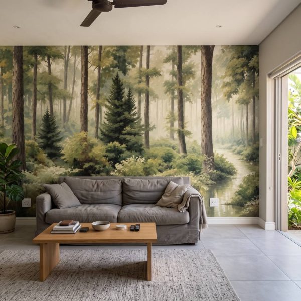 Misty Pine Woodland shown in a living room