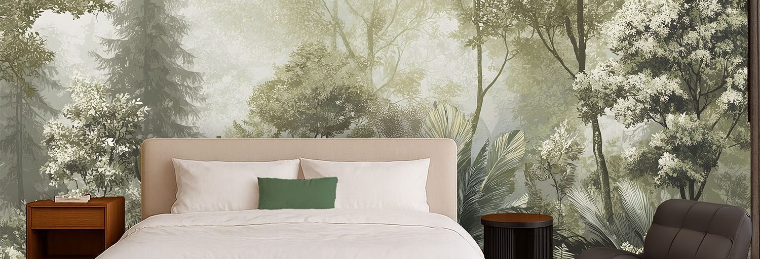 Subtropic Forest Mural on a feature wall