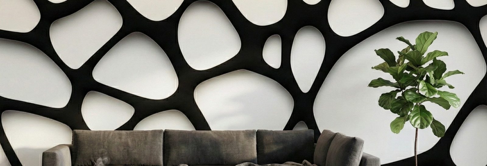 Cellular Lattice Mural on a feature wall