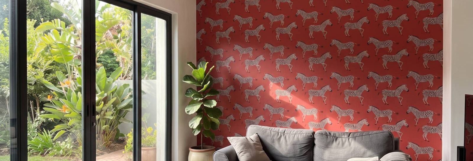 Kala Red Wallpaper on a feature wall