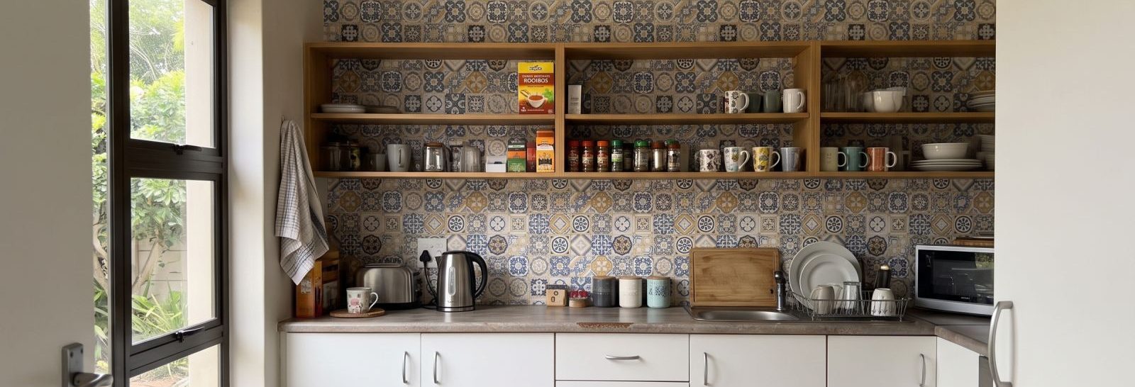 Breven Tile Wallpaper on a feature wall