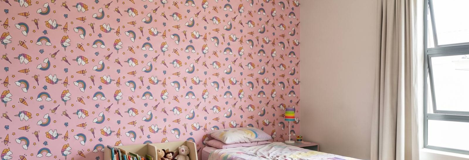 Unicones Wallpaper on a feature wall