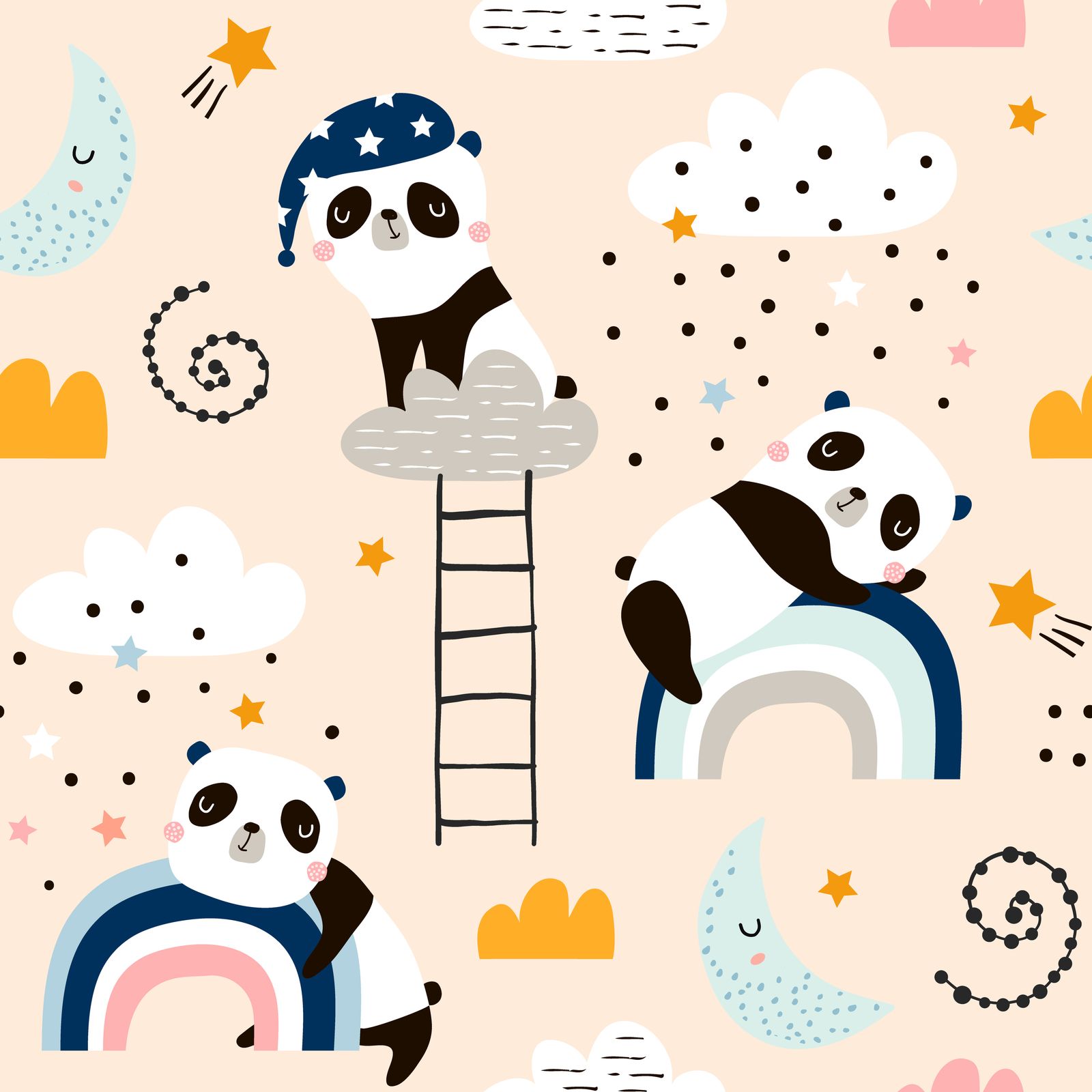 Panda Parade Wallpaper 2 Wallpaper and Wall Murals South Africa Panda Parade Wallpaper