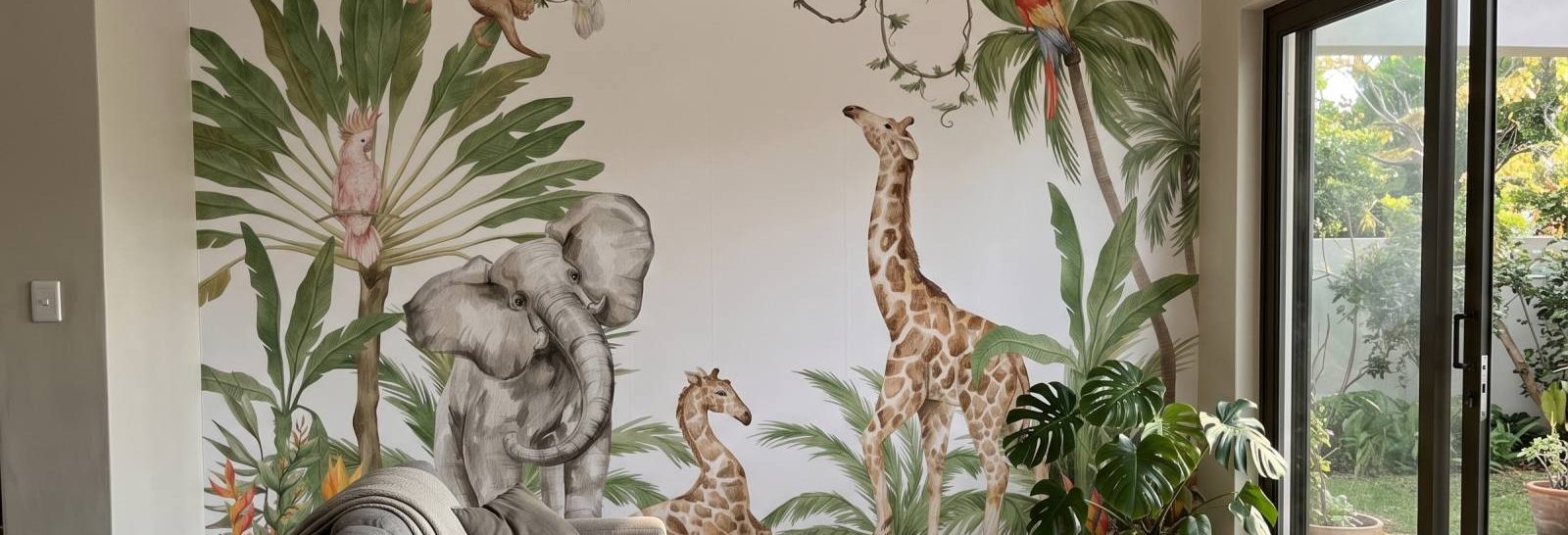 Mural Wild Adventures on a feature wall